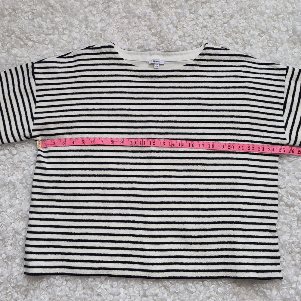 Reitmans Striped Crew Neck PulloverXXL Navy White Striped Cotton Nautical - Picture 6 of 7